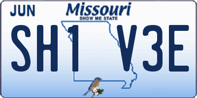 MO license plate SH1V3E