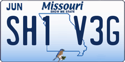 MO license plate SH1V3G
