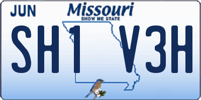 MO license plate SH1V3H