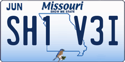 MO license plate SH1V3I