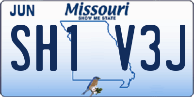 MO license plate SH1V3J