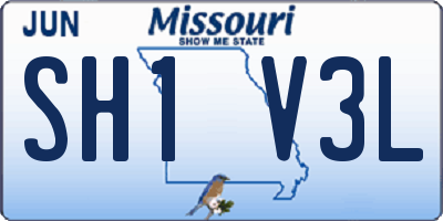 MO license plate SH1V3L