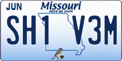 MO license plate SH1V3M