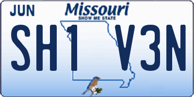 MO license plate SH1V3N