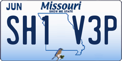 MO license plate SH1V3P