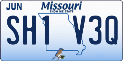 MO license plate SH1V3Q