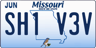 MO license plate SH1V3V