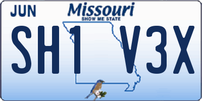 MO license plate SH1V3X