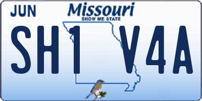 MO license plate SH1V4A