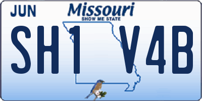 MO license plate SH1V4B