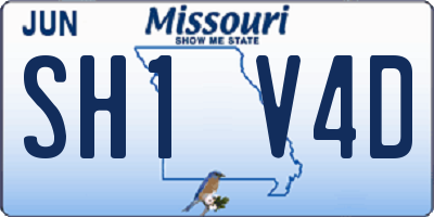 MO license plate SH1V4D