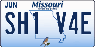 MO license plate SH1V4E