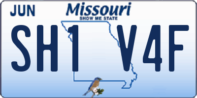 MO license plate SH1V4F