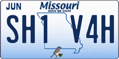 MO license plate SH1V4H