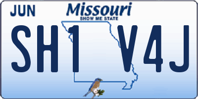 MO license plate SH1V4J