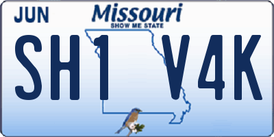 MO license plate SH1V4K