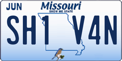 MO license plate SH1V4N