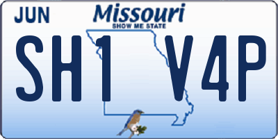 MO license plate SH1V4P