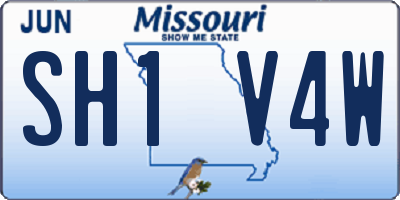 MO license plate SH1V4W