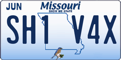 MO license plate SH1V4X