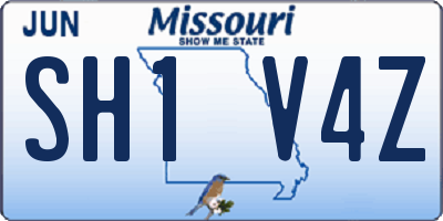 MO license plate SH1V4Z