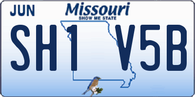 MO license plate SH1V5B