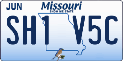 MO license plate SH1V5C