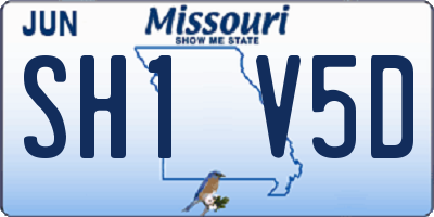 MO license plate SH1V5D