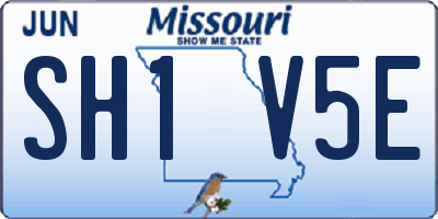 MO license plate SH1V5E