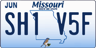 MO license plate SH1V5F
