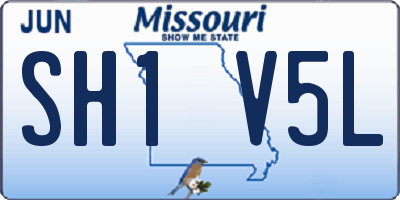 MO license plate SH1V5L