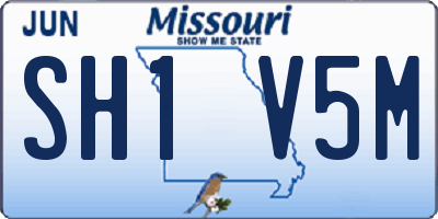 MO license plate SH1V5M