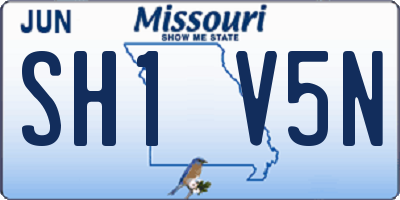 MO license plate SH1V5N
