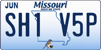 MO license plate SH1V5P