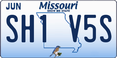 MO license plate SH1V5S