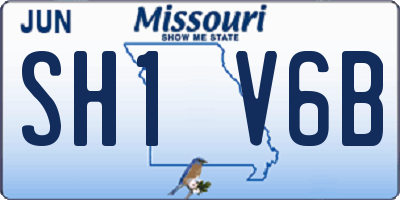 MO license plate SH1V6B