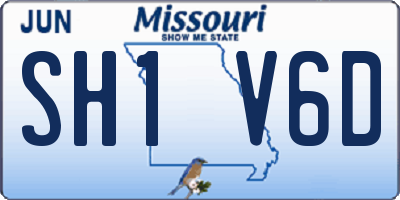 MO license plate SH1V6D