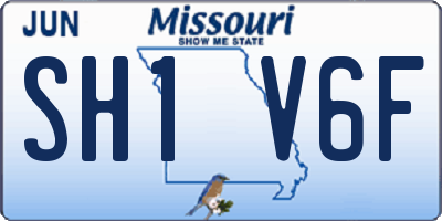 MO license plate SH1V6F