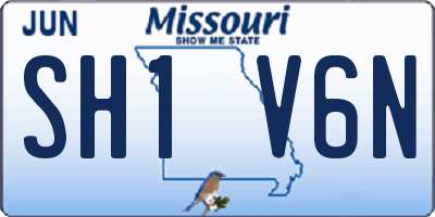 MO license plate SH1V6N