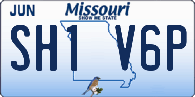 MO license plate SH1V6P
