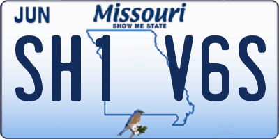 MO license plate SH1V6S