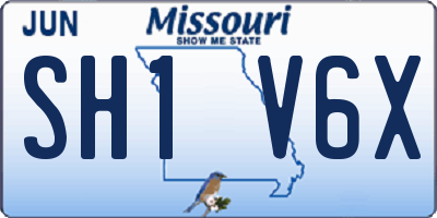 MO license plate SH1V6X
