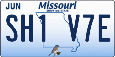 MO license plate SH1V7E