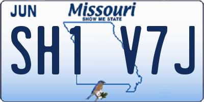 MO license plate SH1V7J