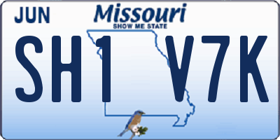MO license plate SH1V7K