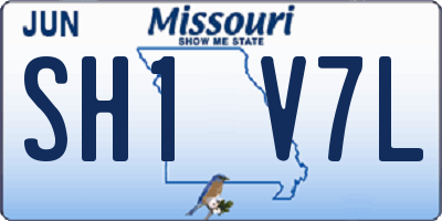 MO license plate SH1V7L