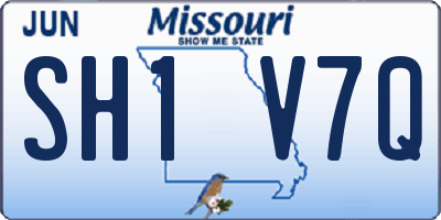 MO license plate SH1V7Q