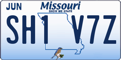 MO license plate SH1V7Z
