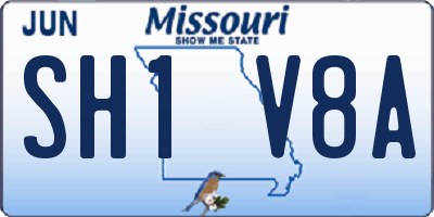 MO license plate SH1V8A