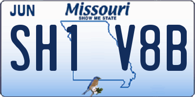 MO license plate SH1V8B